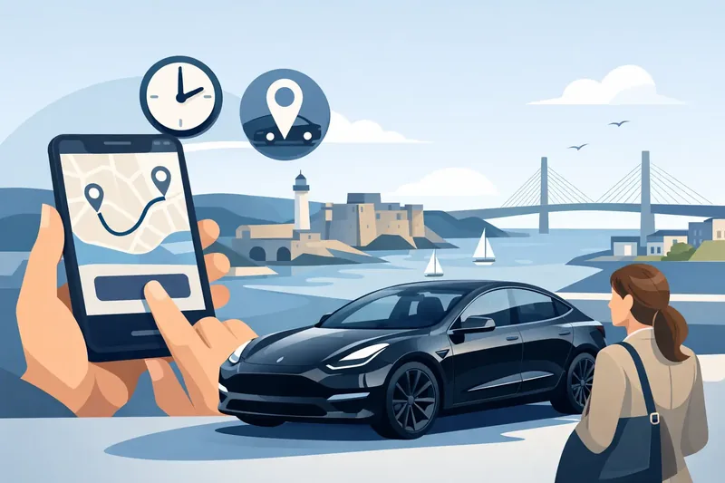 Comment réserver un VTC à Brest en 2 minutes — EVASION VTC application mobile et Tesla Model 3